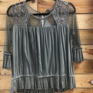 Women's POL Sheer Lace Top